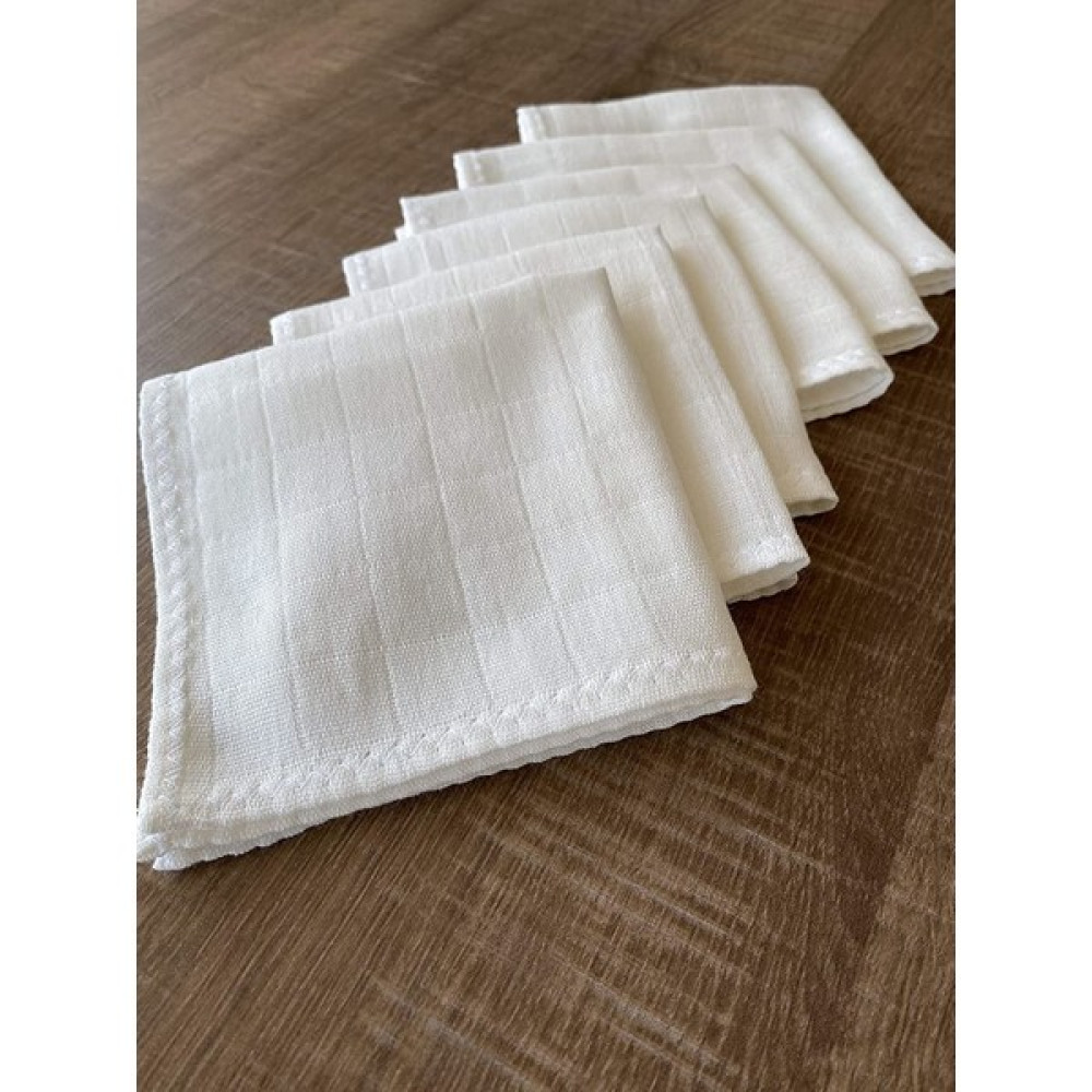Sevgin Home Müslin Bez Bebek Ağız Silme Bezi 6'lı Set - Krem Rengi - Standart Mama Önlüğü Fiyatı