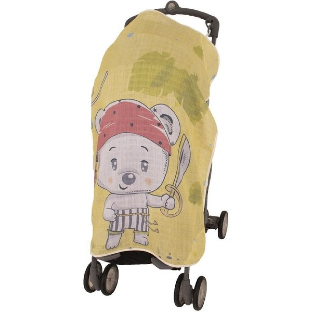 Sevi Bebe Pano Baskılı Müslin Bebek Arabası Örtüsü ART-315 Korsan - Renkli Bebek Arabası-Puset Aksesuarı Fiyatı