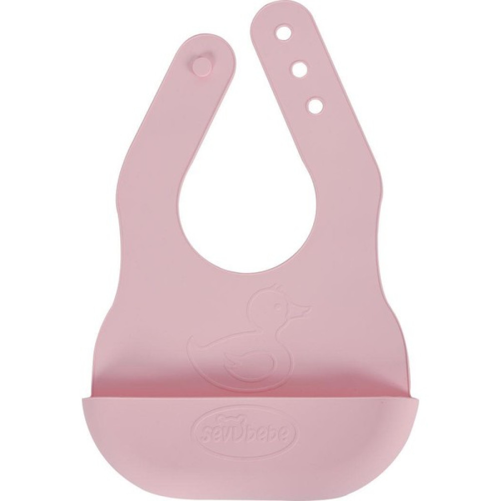 Sevi Bebe Silikon Ayarlanabilir Mama Önlüğü ART-25 Pembe Mama Önlüğü Fiyatı