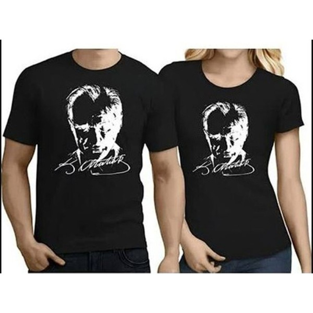 Sevil Giyim Atatürk Baskılı Siyah Tişört Oversize %100 Pamuk Yüksek Kalite Erkek T-shirt Fiyatı