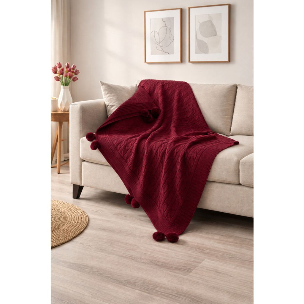 Sevim Triko Örme Tv Battaniyesi - 130X170 cm - Diz Battaniyesi & Koltuk Şalı - Vişne Çürüğü - 130 x 170 cm SSD / Solid State Drive Fiyatı