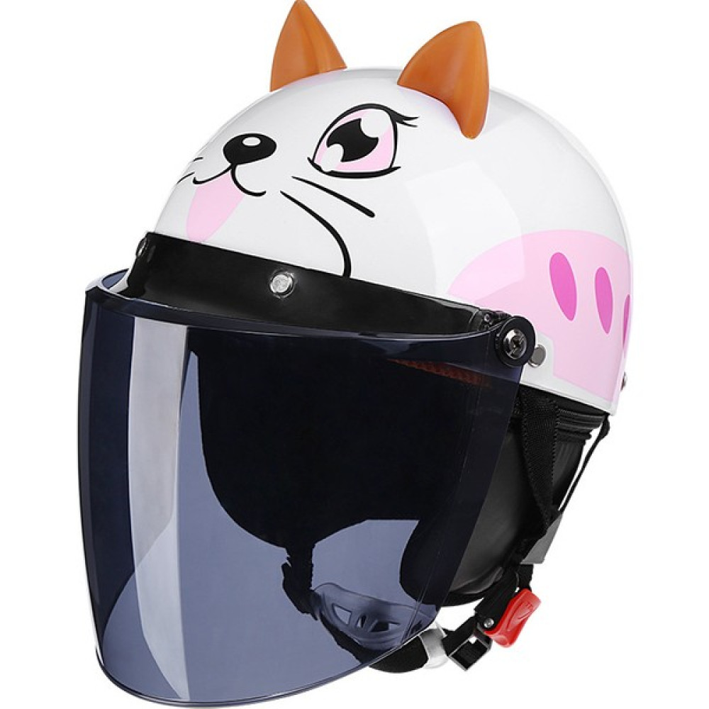 Sevimli Çizgi Kask Elektrikli Araba Kaskı Dört Mevsim Evrensel(Yurt Dışından) - Beyaz - 46 - 52 cm Motorsiklet Kaskları Fiyatı