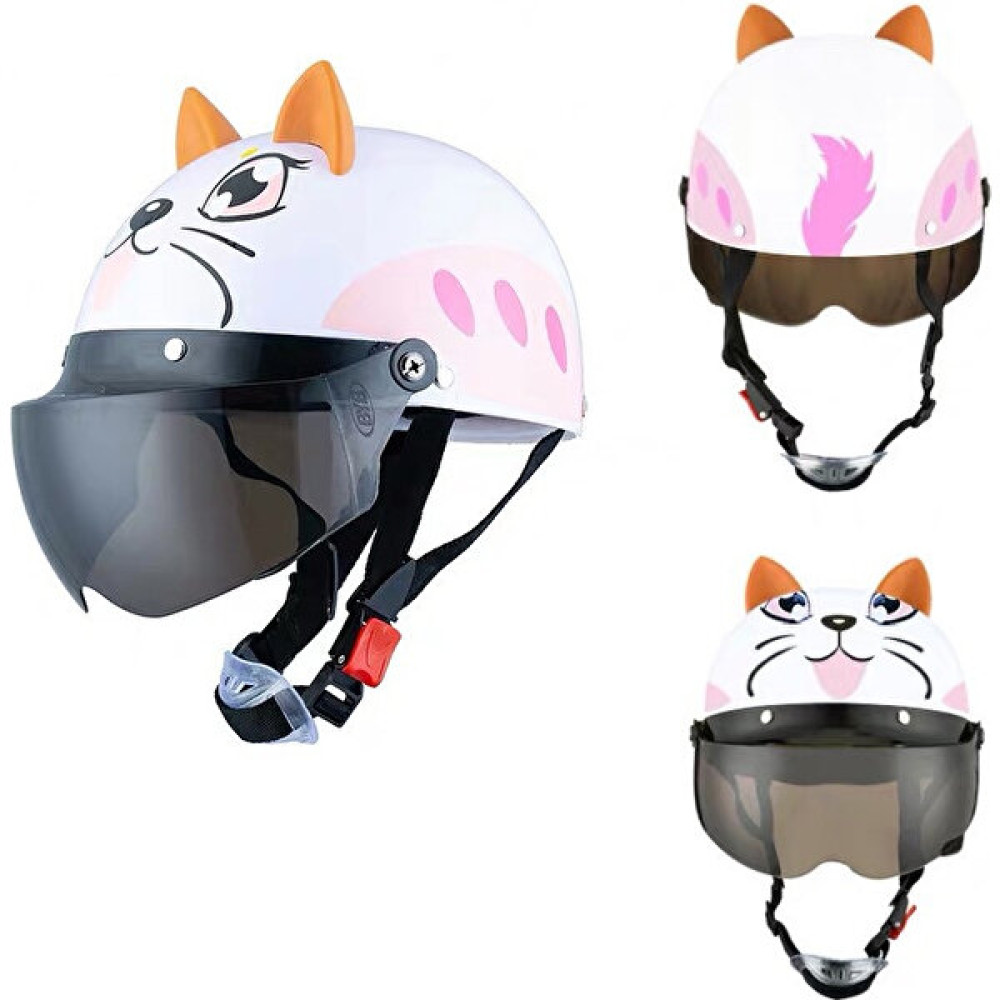Sevimli Çizgi Kask Elektrikli Araba Kaskı Yaz(Yurt Dışından) - Beyaz - 46 - 52 cm Motorsiklet Kaskları Fiyatı