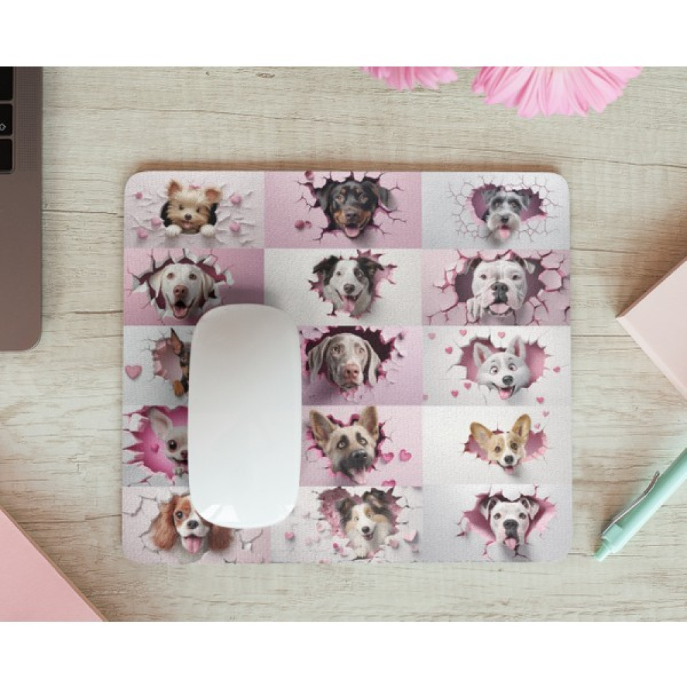 Sevimli Köpek Dostlarımız Baskılı Hediyelik Dikdörtgen Mousepad - Renkli Mouse Pad Fiyatı