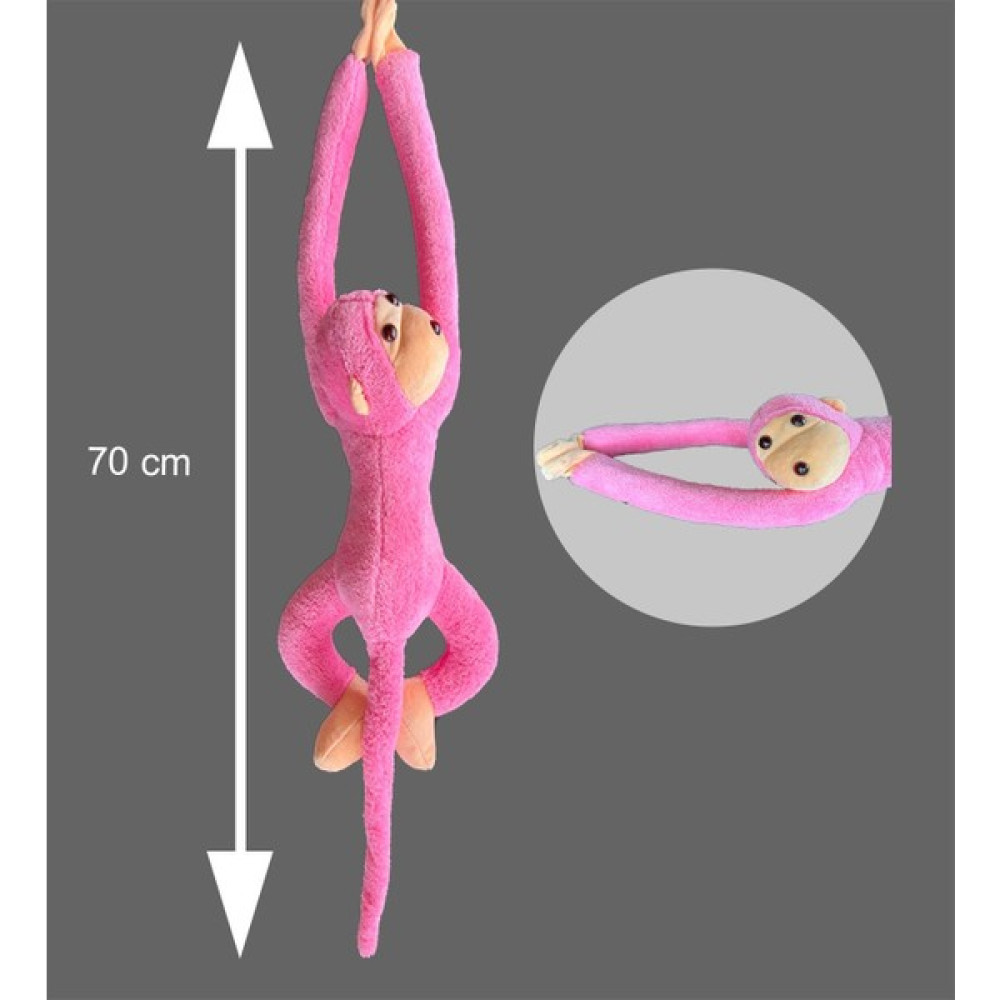 Sevimli Peluş Maymun Oyuncak , Elleri Yapışabilen 70 cm - Pembe Peluş Oyuncaklar Fiyatı