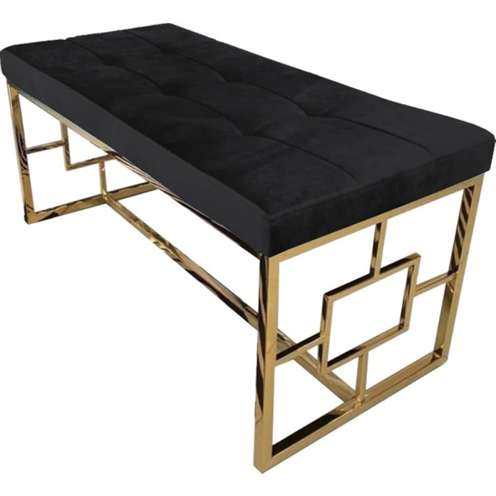 Sevinç Mobilya Puf Bench - 90x45 - Siyah - Gold Puf Fiyatı