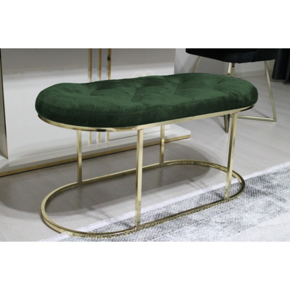 Sevinç Mobilya Puf Bench Antre Önü - 90x45 - Yeşil - Gold Puf Fiyatı