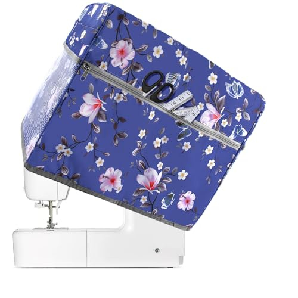 Sewing Machine Cover with Storage Pockets,Dust Cover for Sewing Machine,Protective Quilted Dust Cover,Sewing Machine Dust Cover Compatible with Most Standard Singer & Brother Sewing Machines