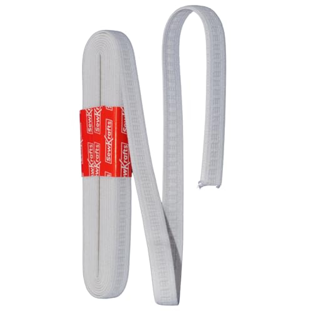 SewKrafts Non Roll Elastic, 1/2 Inch x 4 Yards, White – Durable Elastic for Waistbands, Leg Bands, and Sleeves in Light to Medium Weight Fabrics