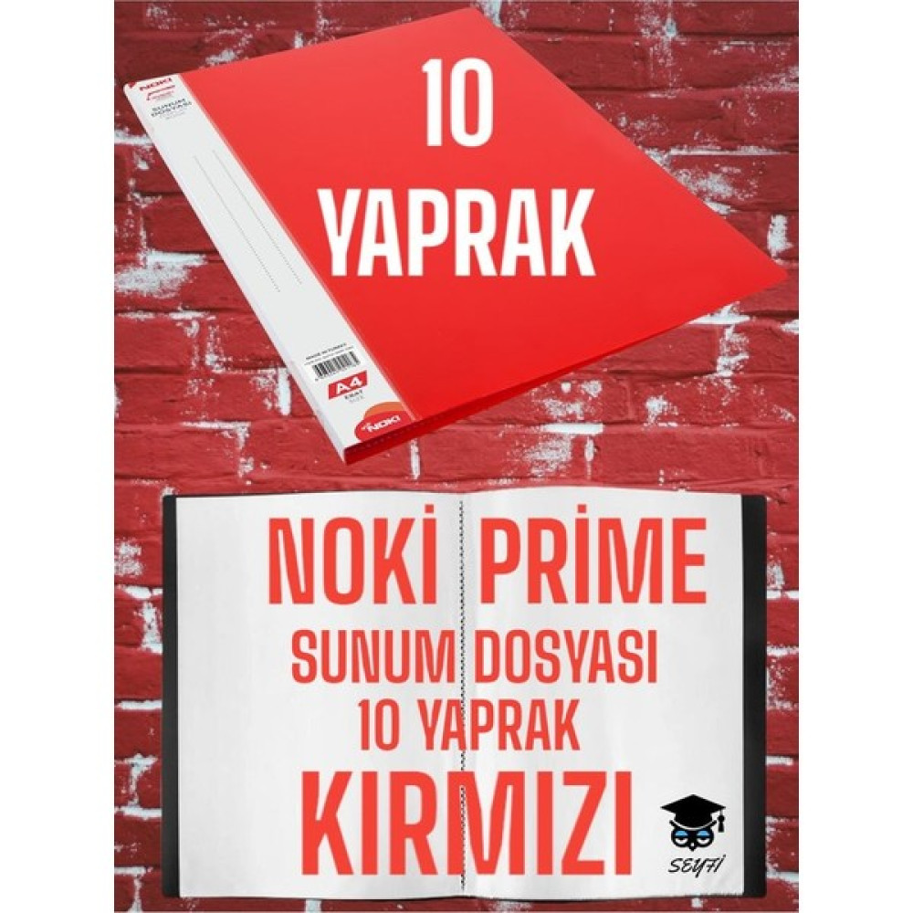Seyfi Kırtasiye 10 Yaprak Kırmızı A4 Sunum Dosyası Noki Prime Yüksek Kalite Poşet Kalınlığı Yerli Üretim Klasör Fiyatı