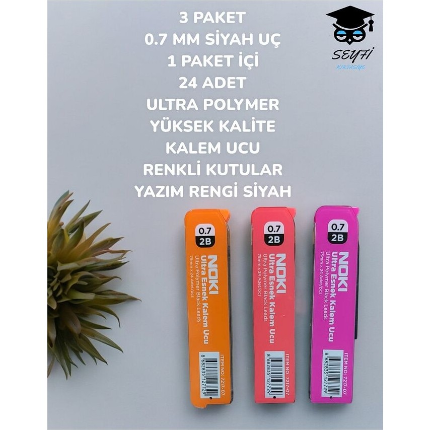 Seyfi Kırtasiye 3 Paket 0.7 mm Siyah Uç Kalem Ucu 24 Adet Ultra Polymer Kalite Renkli Kutular Yazım Rengi Siyah Kalem & Yazı Gereçleri Fiyatı