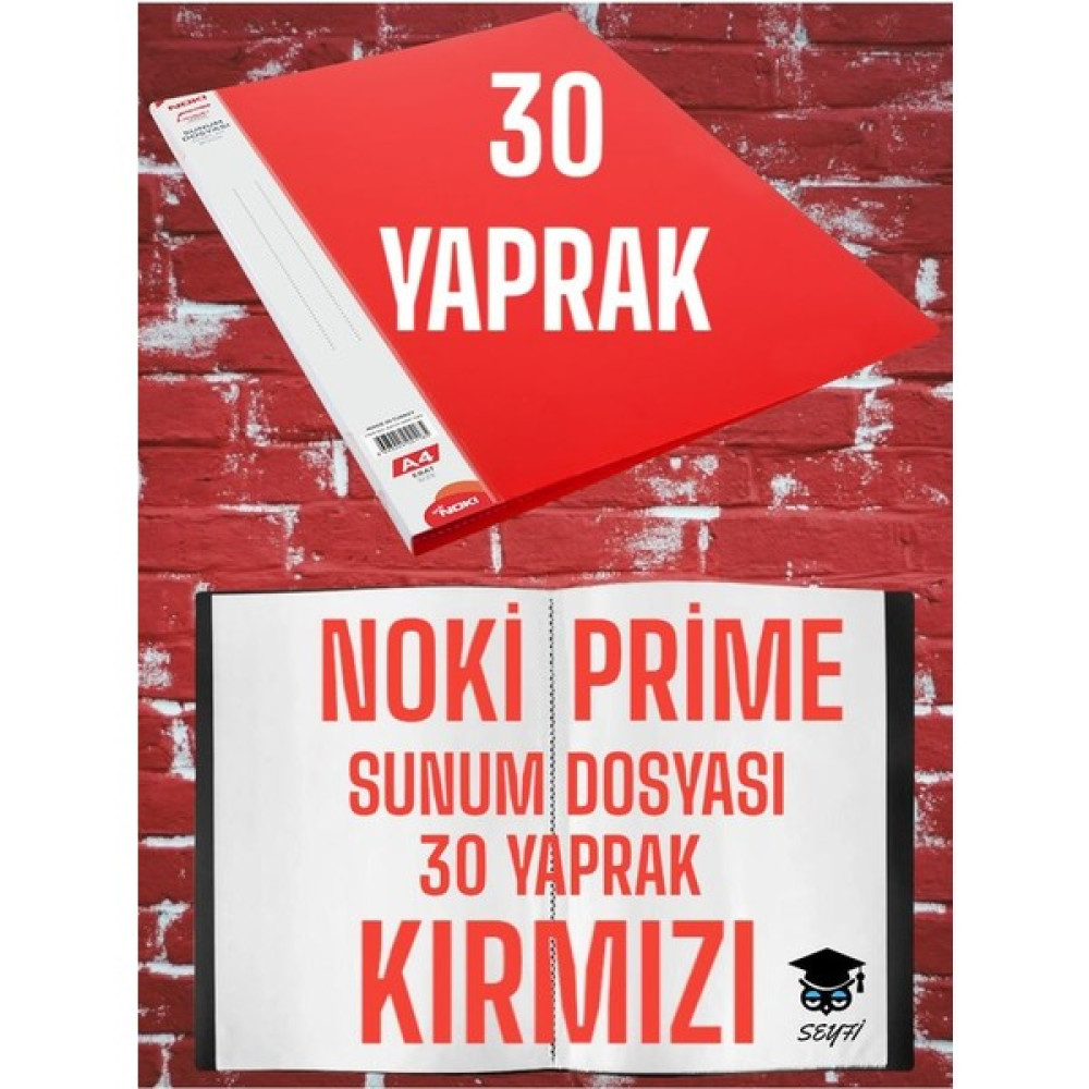 Seyfi Kırtasiye 30 Yaprak Kırmızı A4 Sunum Dosyası Noki Prime Yüksek Kalite Poşet Kalınlığı Yerli Üretim Klasör Fiyatı