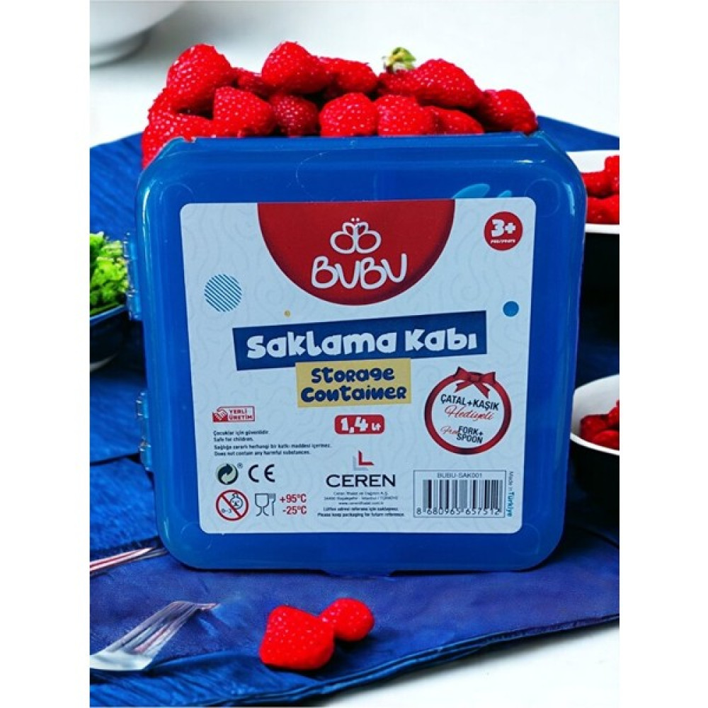 Seyfi Kırtasiye Saklama Kabı Seti Çatal + Kaşık Plastik Beslenme Kabı - Mavi Saklama Kapları Fiyatı