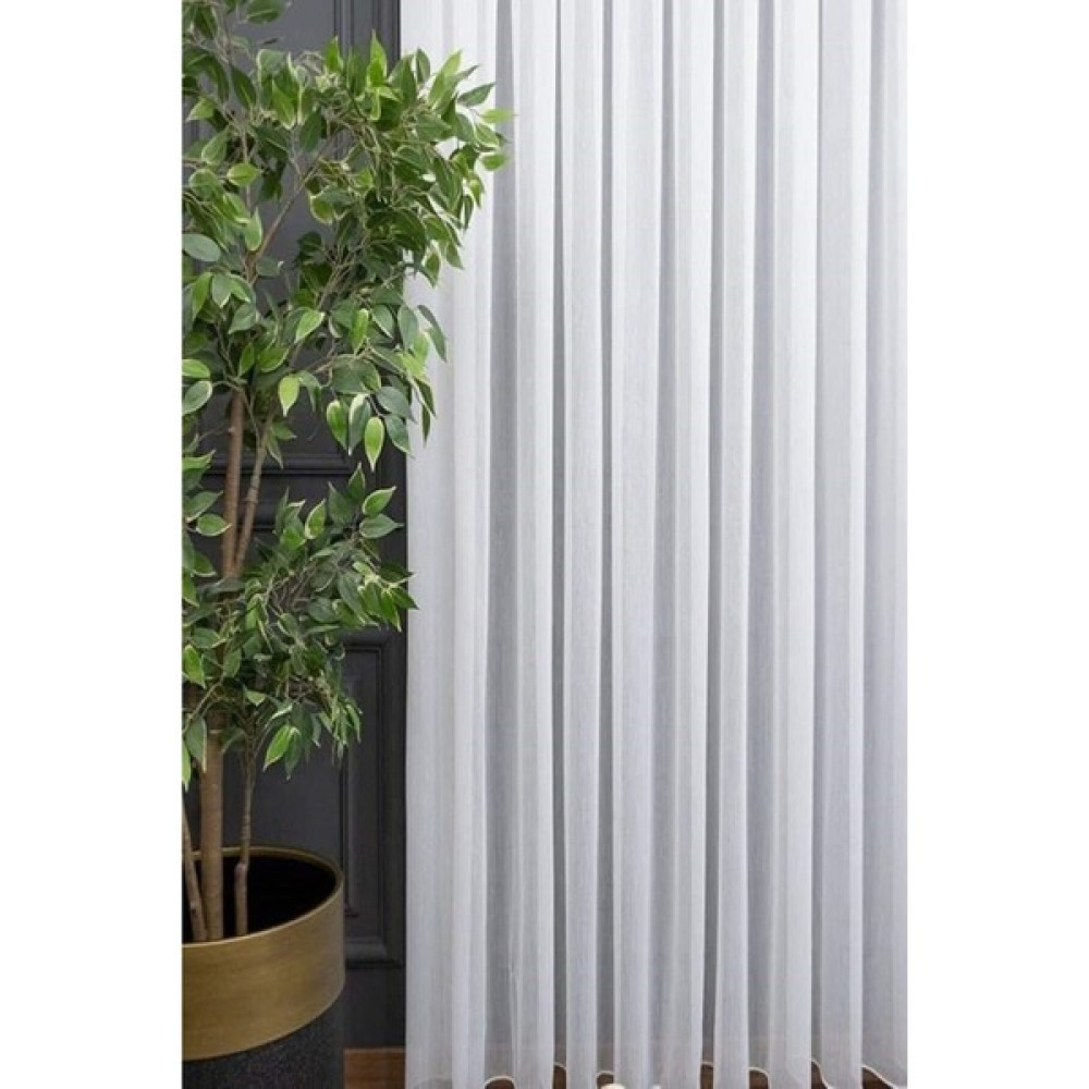 Seyfioğulları Tekstil Bambu Şantuk 1e 3kat Pileli Tül Perde - 100 x 260 cm - Kırık Beyaz Tül Perde Fiyatı