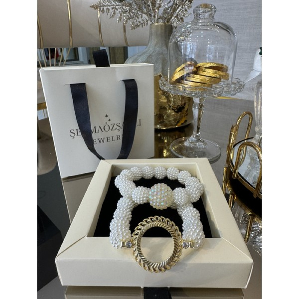 Şeyma Özşamlı Yarım Çerçeve Ikili Set Inci Bileklik - 18 mm Bilezikler Fiyatı