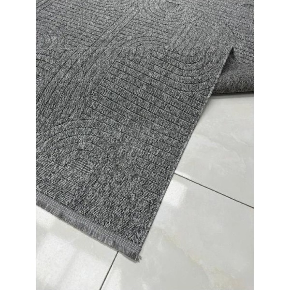 Seyran Halı Loopy 623 Antrasit Kolay Temizlenen Dekoratif Sisal Jüt Halı - 80 x150 cm Salon Halısı Fiyatı
