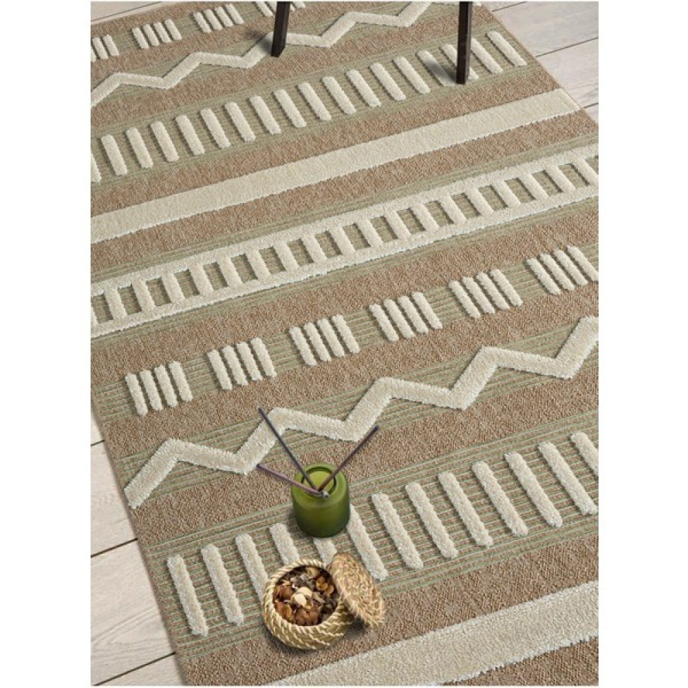 Seyran Halı Marakeş 676 Yeşil Kolay Temizlenen Dekoratif Bohem Sisal Jüt Hasır Halı - 80 x150 cm Salon Halısı Fiyatı