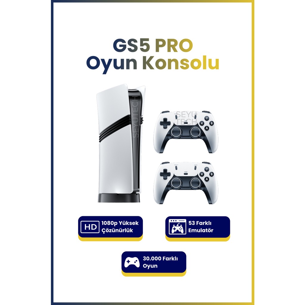 Seyutech Gs5 Pro Kablosuz Çift Kol Oyun Konsolu Uyumlu 4k-Hdmı 53 Emulatör 30000 Oyunlu 2.4g Gaming Atari Bilgisayar Çevirici ve Adaptörü Fiyatı