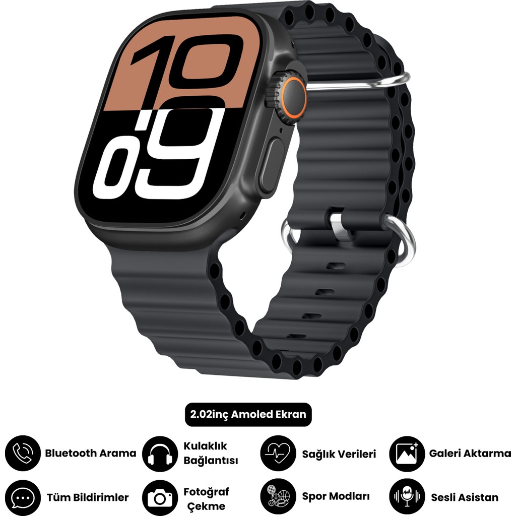 Seyutech Watch Hk 11 Ultra 3 Amoled Akıllı Saat Iphone ve Android Tüm Telefonlara Uyumlu Amoled Watch - Siyah Cep Telefonu Fiyatı