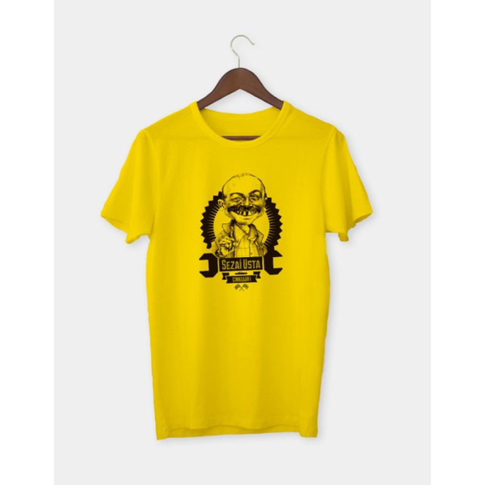 Sezai Usta Baskılı Sarı Yetişkin T-Shirt Bayan T-shirt Fiyatı