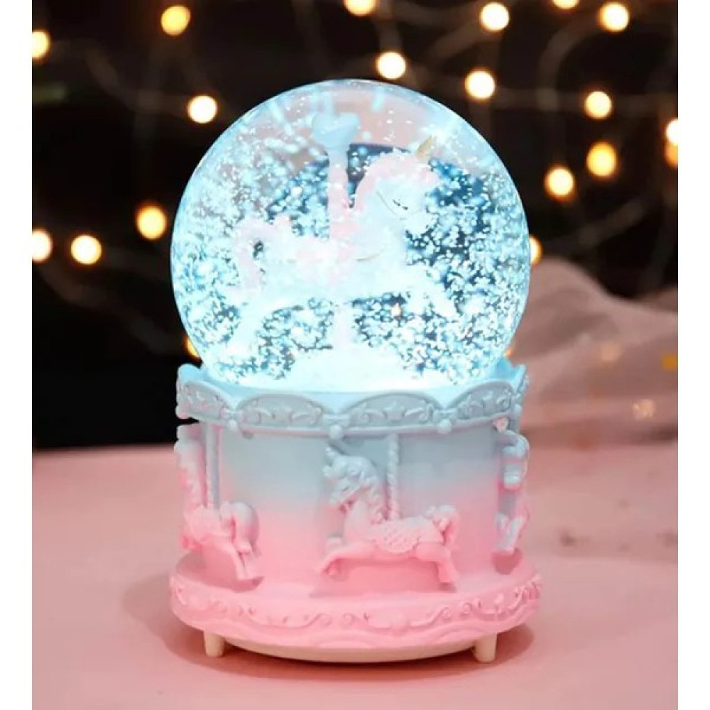 Sezen Kozmetik Atlı Karınca Unicorn Işıklı Sihirli Kar Küresi 7 x 5 cm Harita & Küre Fiyatı