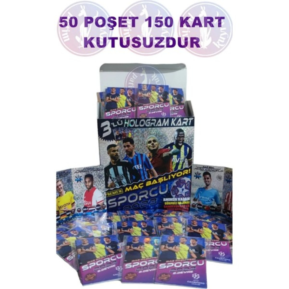 Sezen Kozmetik Sporcu Kart Premium Futbolcu Kartları 3'lü Hologram Kart Maç Başlıyor - 50 jelatinli paket - 1 Oyun Takımları Fiyatı