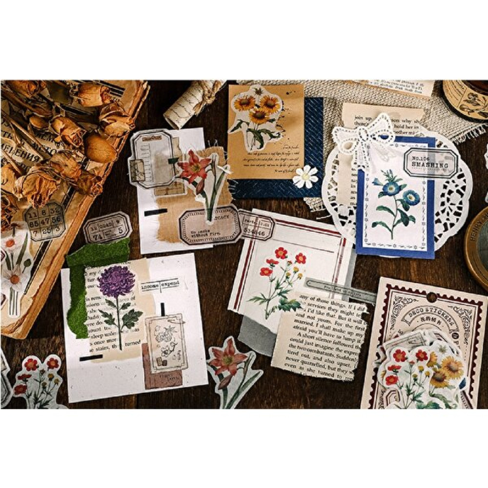Sf Scrapbook 20 Adet Scrapbook Vintage Sticker Set, Scrapbooking - Çiçek Sticker Fiyatı