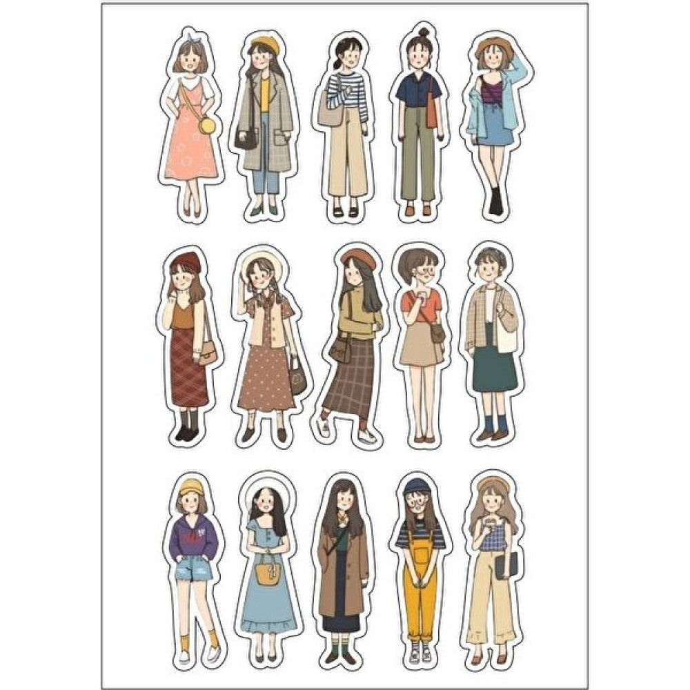 Sf Scrapbook Fashion Sevimli Kız Temalı Sticker Set Planlayıcı Ajanda Bullet Journal Scrapbook/scrapbooking Sticker Fiyatı