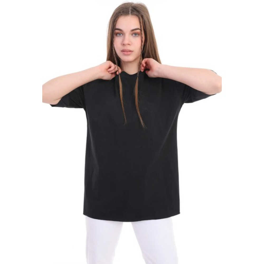 SFG Life Moda Kadın Düz Uzun ve Yırtmaçlı Duble Kol Önü Baskısız T-Shirt ve Tunik Erkek T-shirt Fiyatı