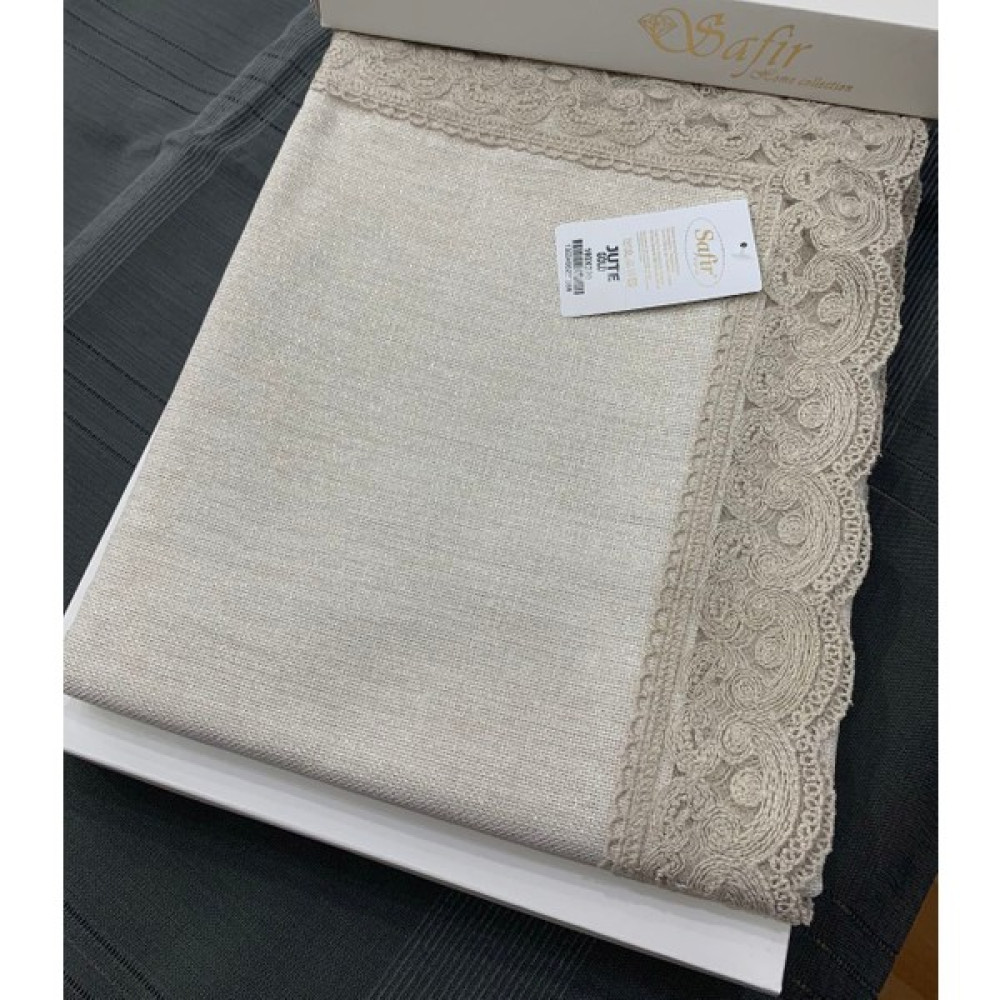 SFR Jute Soft Simli Yemek Masa Örtüsü - Kahverengi - 160 x 220 cm Masa Örtüsü Fiyatı