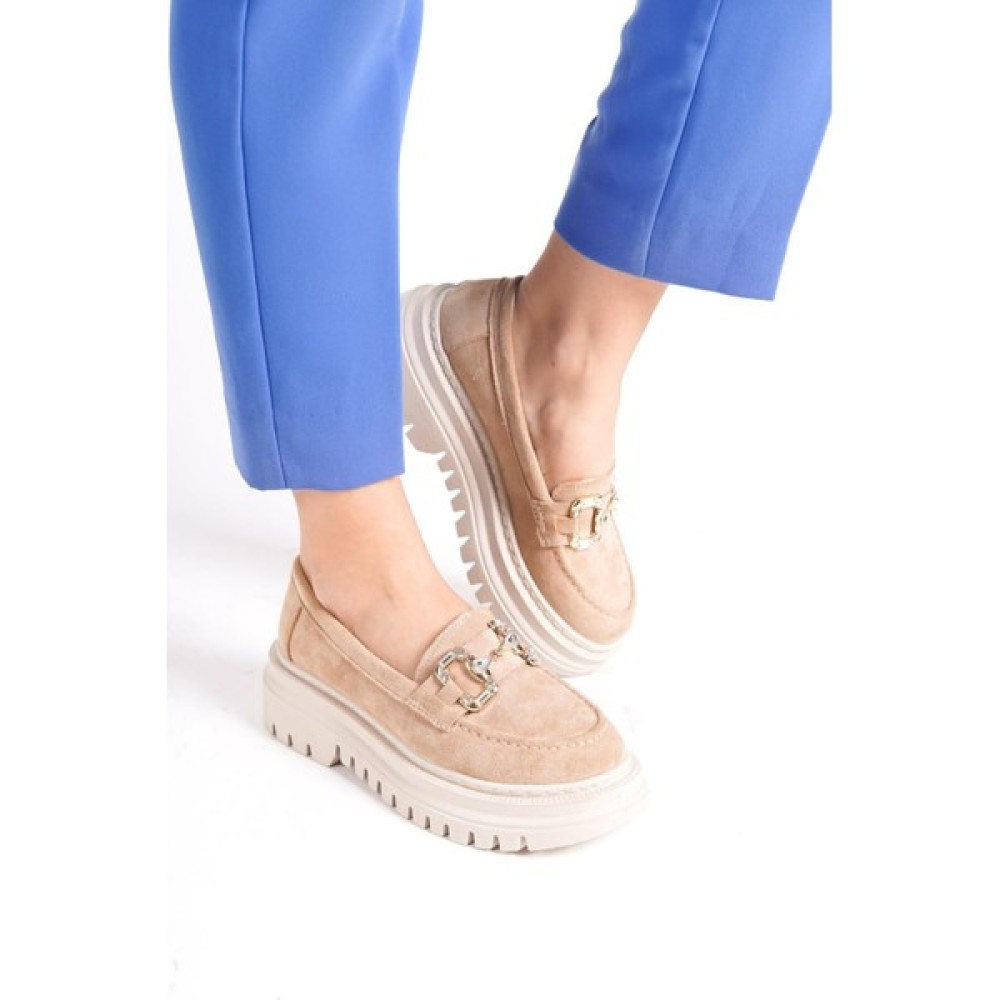 SFY Shoes Clara Süet Taşlı Kalın Taban Loafer Ayakkabı Kadın Ayakkabıları Fiyatı