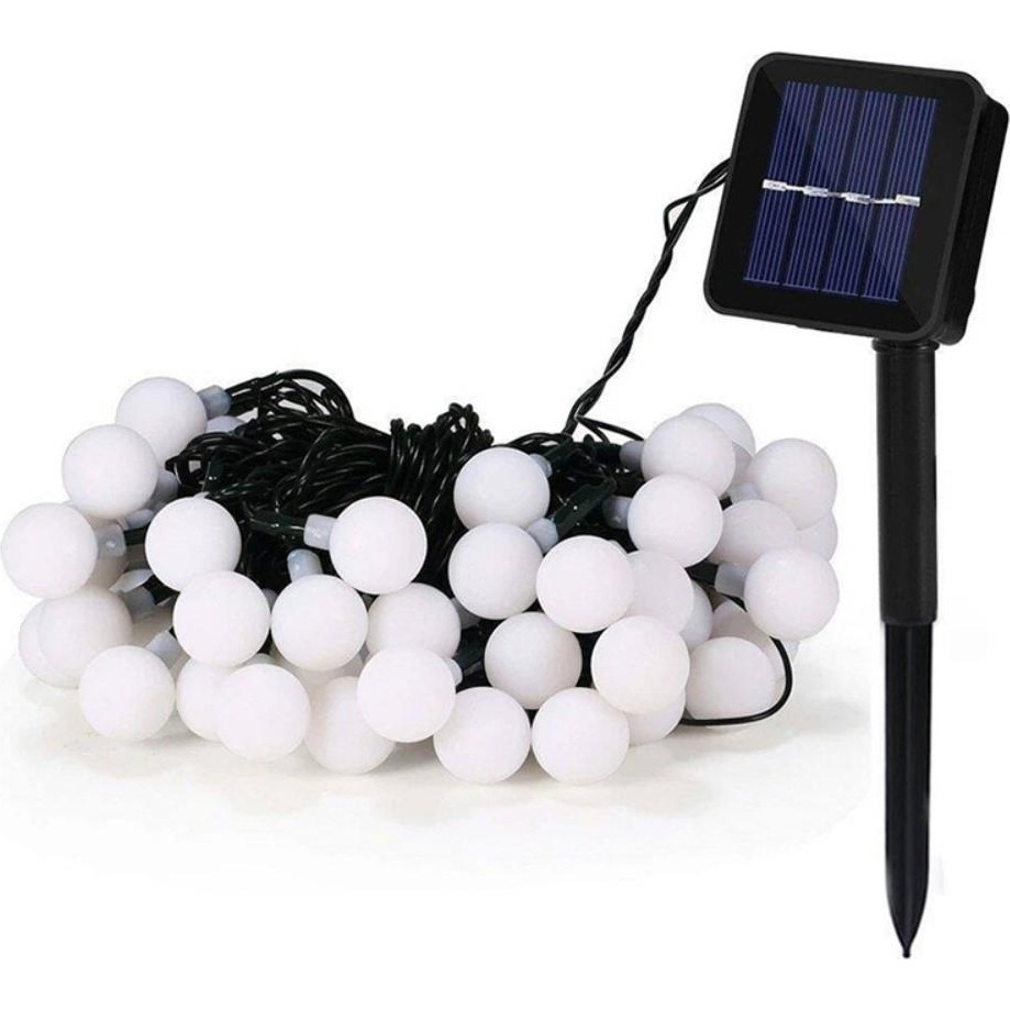 Sge Teknoloji Sge Opak Sarı Güneş Enerjili 7 Metre 50 LED Bahçe Teras Parti Balkon Süsü Aydınlatma Lambası Diğer Fiyatı