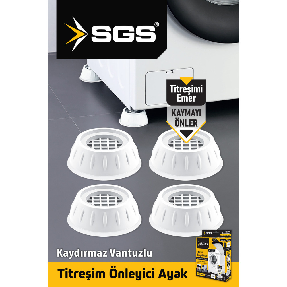 Sgs Çamaşır Makinesi Titreşim Ve Ses Önleyici Kaydırmaz Ayak 4 Lü Set Beyaz Renk Yedek Parça ve Aksesuar Fiyatı