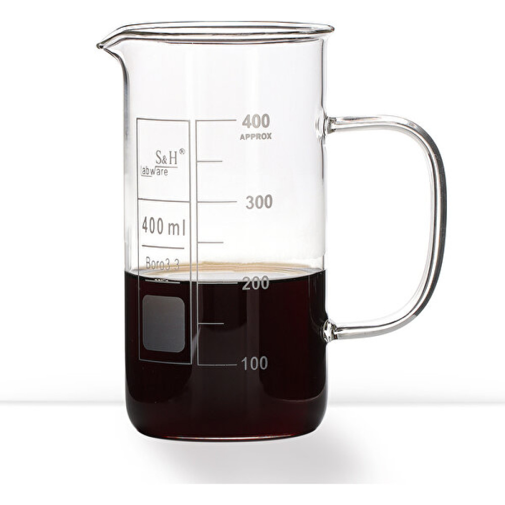 S&H Labware 400 ml Kulplu Beher (Uzun Form) - Şeffaf Okul Malzemeleri Fiyatı