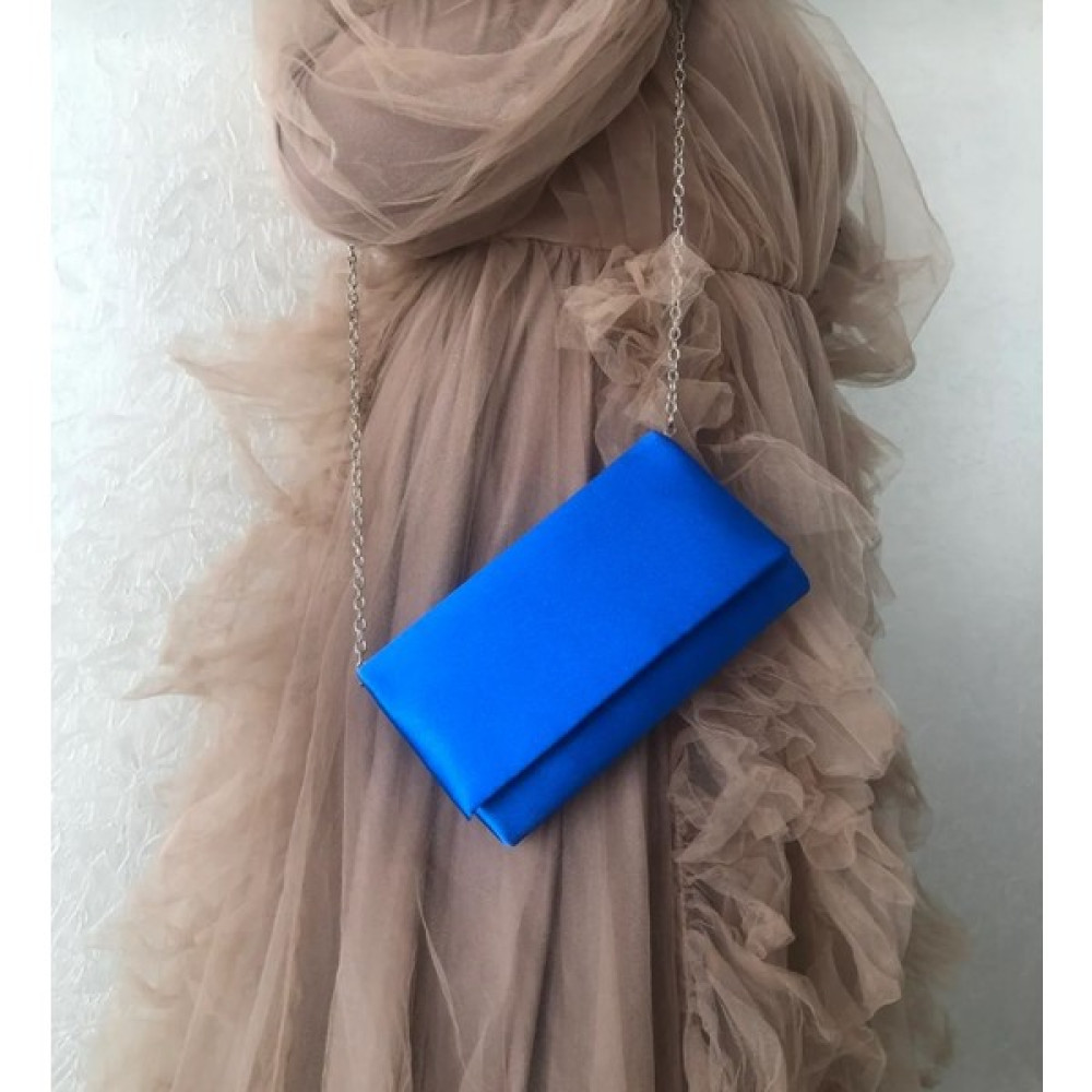 Sh Poly1 Saten Mavi Abiye Çanta Clutch Portföy Askılı Omuz ve El Çantası Abiye Çanta Fiyatı