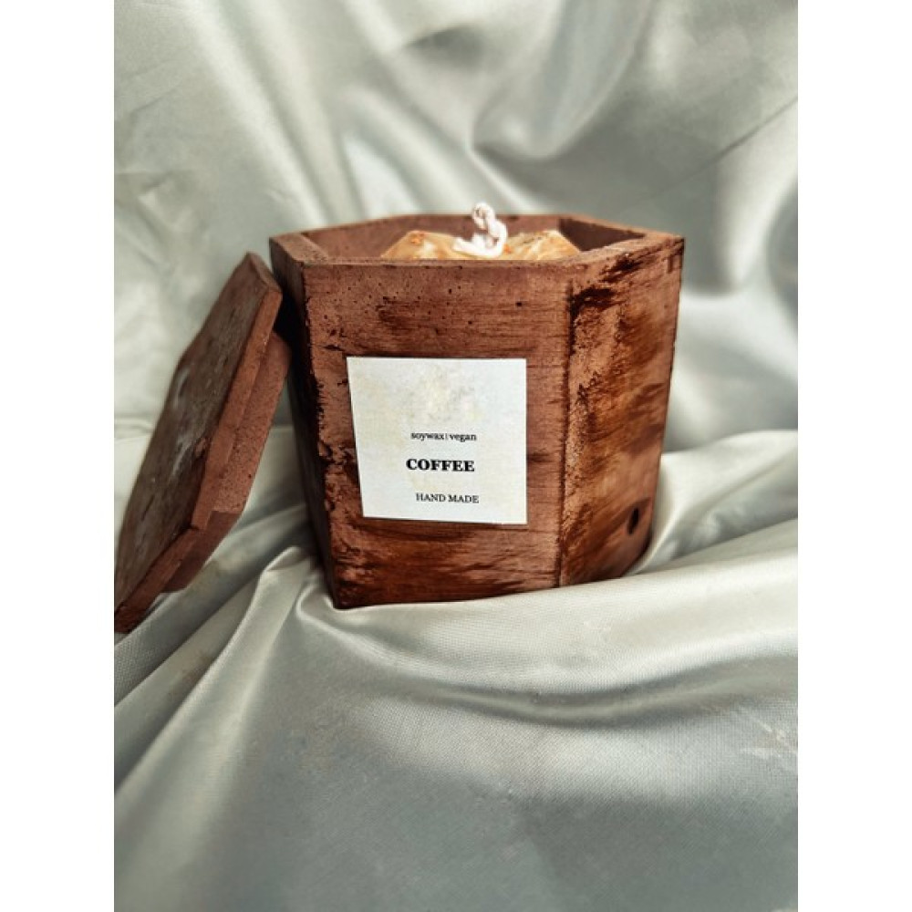 Shader Candle Beton El Yapımı Kokulu Doğal Soya Mum - Kahve - 1 Adet Dekoratif Mum Fiyatı