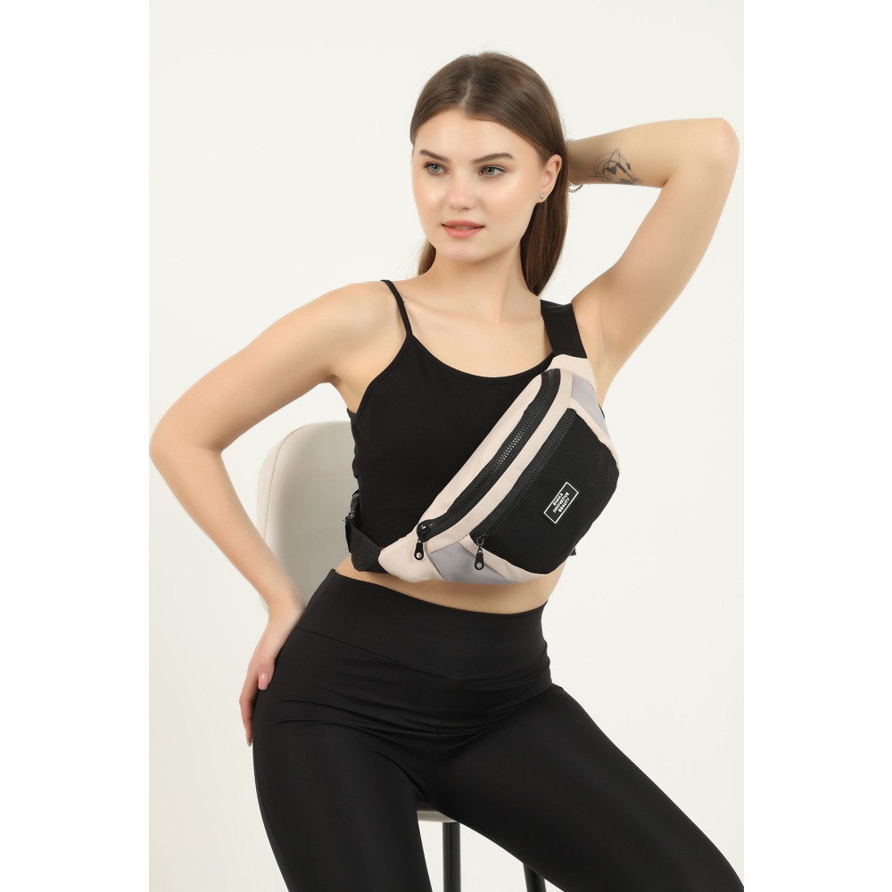 SHAKA Krem/gri/siyah U8 2 Bölmeli Ayarlanabilir Çapraz Askılı Kanvas Unisex Bel Ve Omuz Çantası E:38 B:17 Tek Beden Beden Bayan Bel Çantası Fiyatı