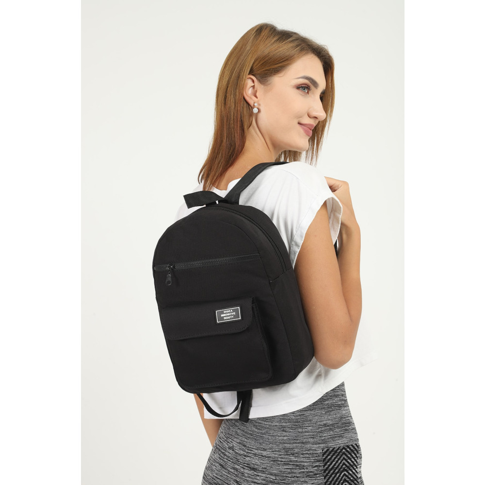 SHAKA Siyah U15 3 Bölmeli Ön Cep Detaylı Kanvas Kumaş Unisex Sırt Çantası U:30 E:25 G:9 Unisex Sırt Çantası Fiyatı