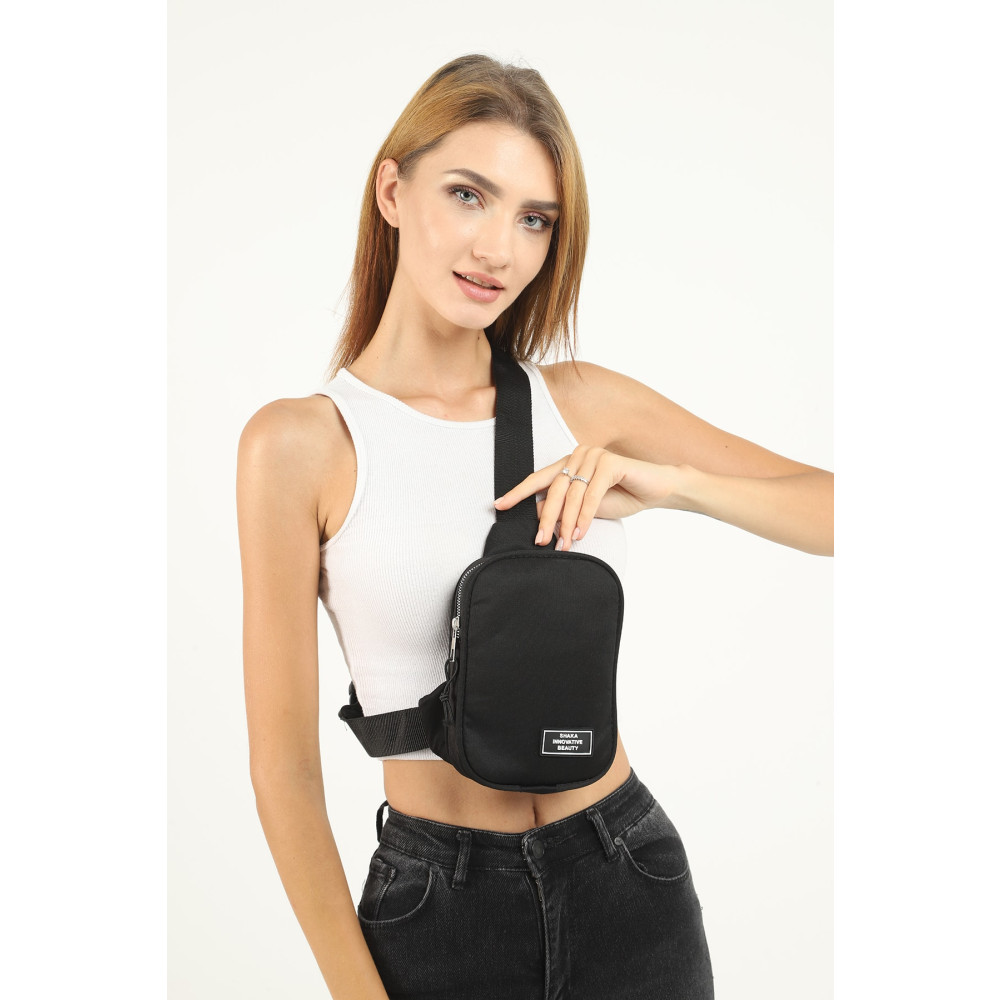 SHAKA Siyah U19 Tek Fermuar Bölmeli Ayarlanabilir Askılı Unisex Çapraz Bel Ve Omuz Çantası U:21 E:15 G:4 Tek Beden Beden Bayan Bel Çantası Fiyatı