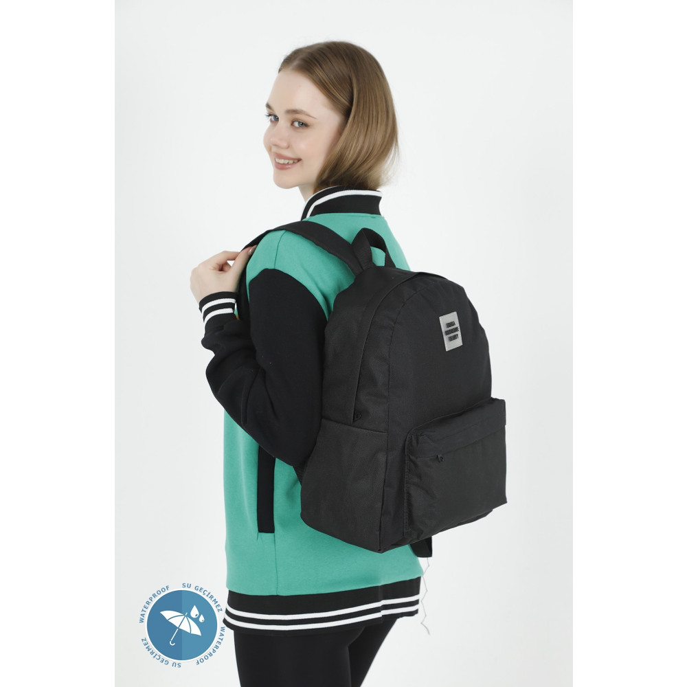 SHAKA Siyah U38 2 Bölmeli Ön Cep Detalı Su Geçirmez Imperteks Kumaş Unisex Sırt Çantası U:38 E:30 G:15 Unisex Sırt Çantası Fiyatı