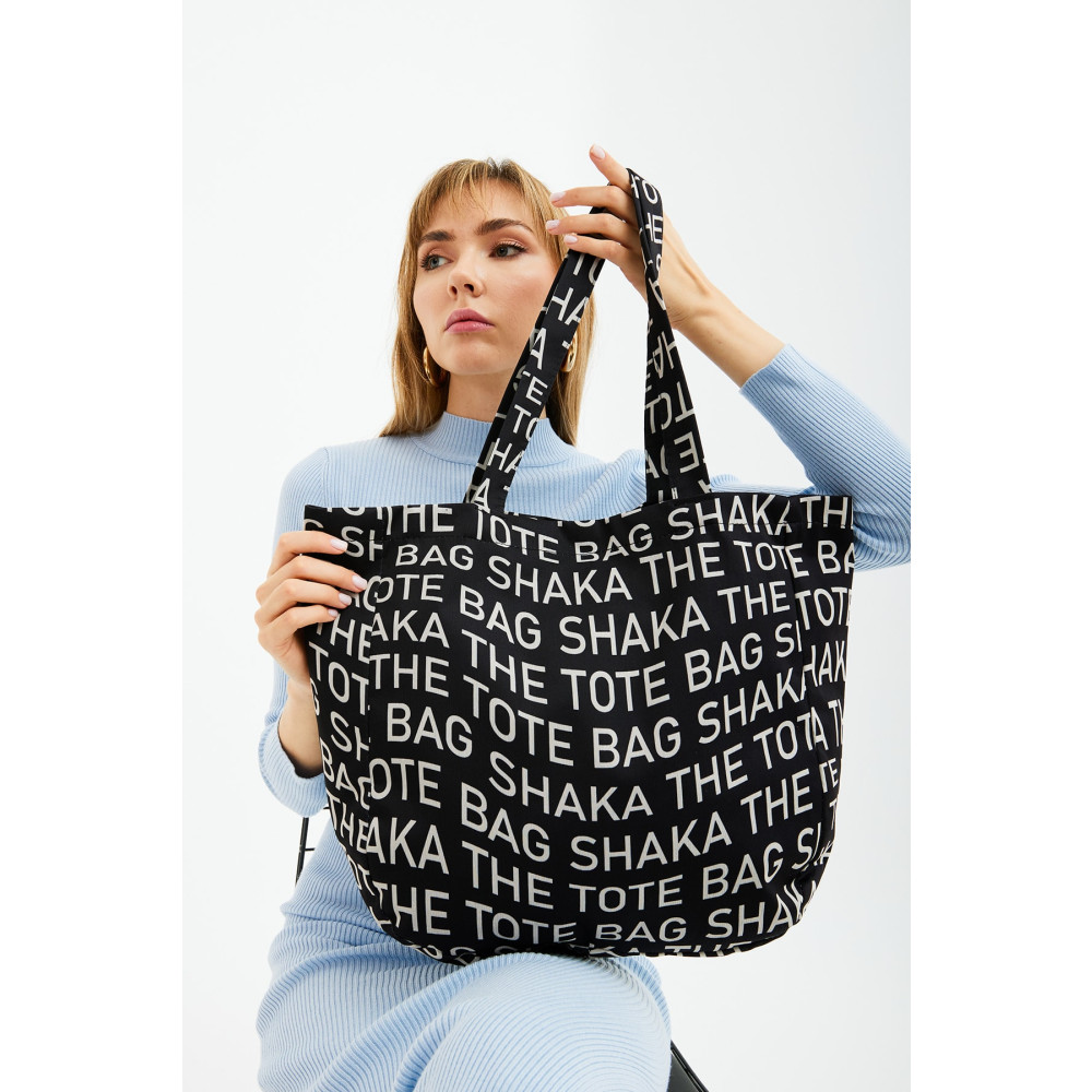 SHAKA Siyah U50 Çıt Çıt Kapatmalı The Tote Bag Baskılı Kanvas Kumaş Günlük Kadın Kol Ve Omuz Çantası U:35 Unisex Çanta & Cüzdan ve Seyahat Çantaları Fiyatı