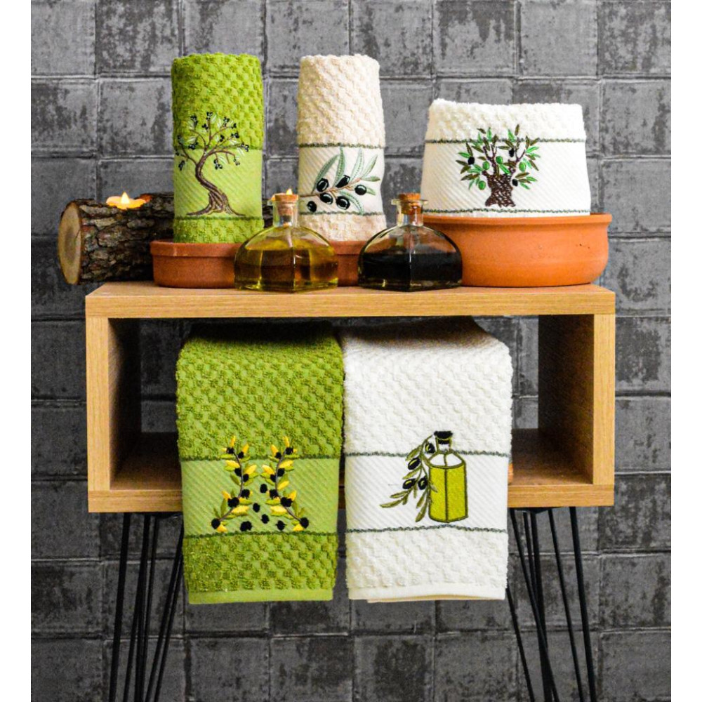 Shal Home %100 Pamuk 12’li 40 x 60 cm Nakışlı Havlu Seti