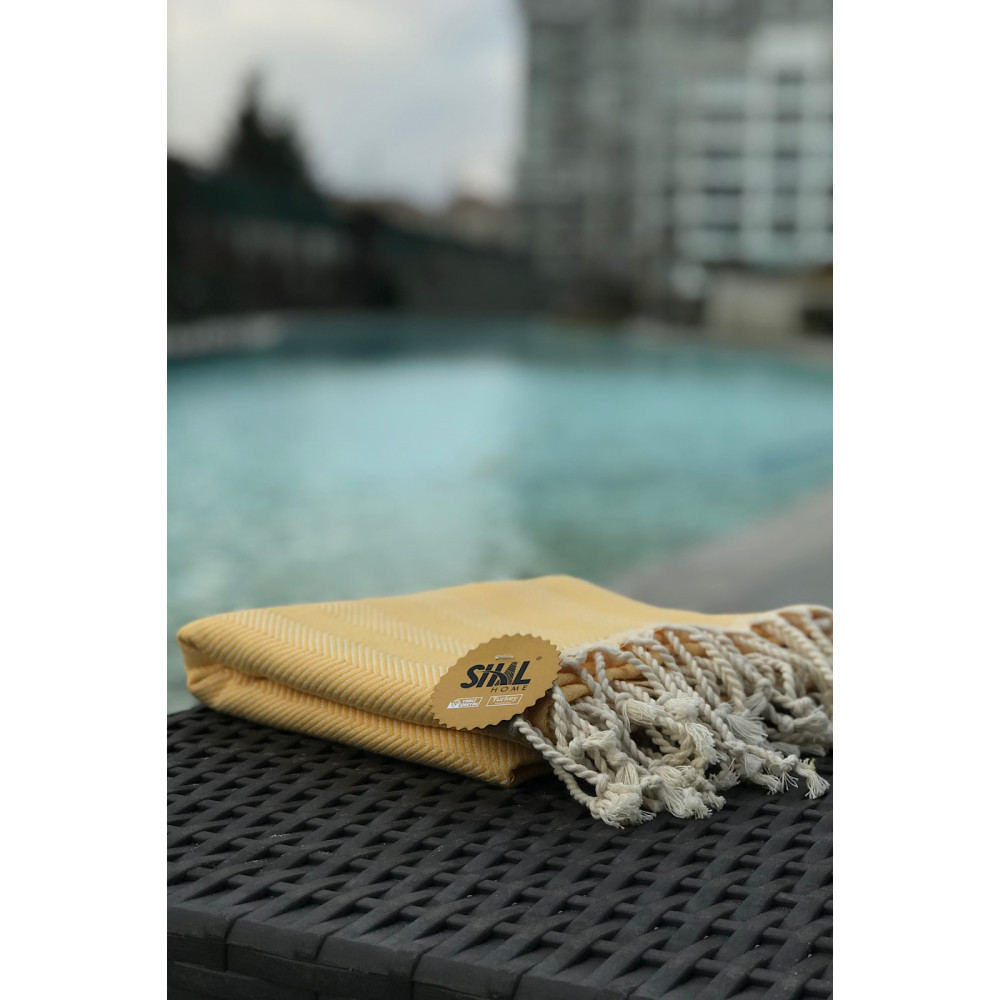 Shal Home %100 Pamuk Peştamal 90 x 170 cm Sarı