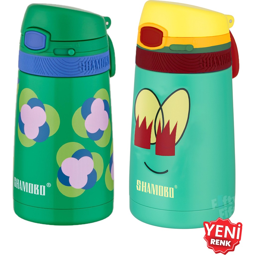 Shamobo 2li Set Pipetli Çelik Termos 350ML -6 Saat Isı Yalıtımı- - Yeşil - Açık Yeşil Suluk Fiyatı