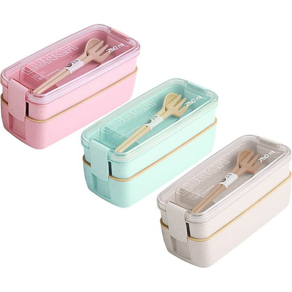 Shanghe 750 ml Sağlıklı Malzeme 2 Katmanlı Yemek Kabı Buğday Samanı Bento Kutuları Mikrodalga Yemek Takımı Gıda Saklama Kabı Yemek Kabı (Yurt Dışın... Beslenme Çantası Fiyatı