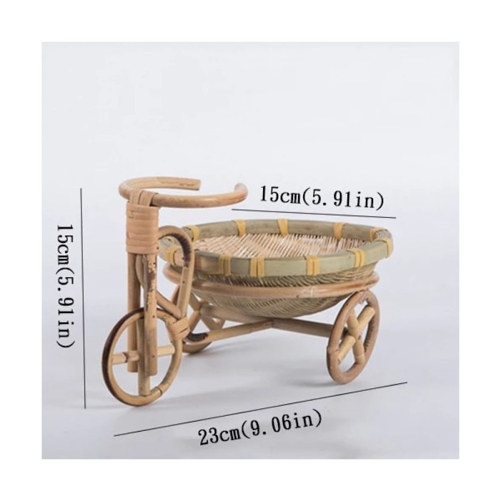 Shanhua Shop 23X15CM Tarzı Mini Bambu El Yapımı Dokuma Hasır Hasır Sepet Rattan Meyve Gıda Ekmek Organizatör Bisiklet Sanat El Sanatları Mutfak Mas... Sepet Fiyatı