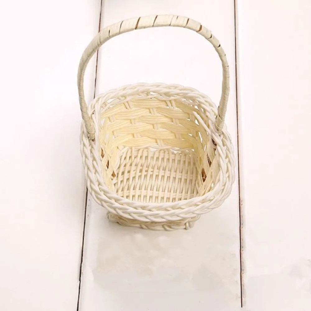 Shanhua Shop No.1 Tarzı El Dokuması Saklama Sepetleri Mini Plastik Dokuma Saklama Sepetleri Kumaş Çiçek Sepeti Meyve Rattan Kozmetik Çay Organizatö... Sepet Fiyatı