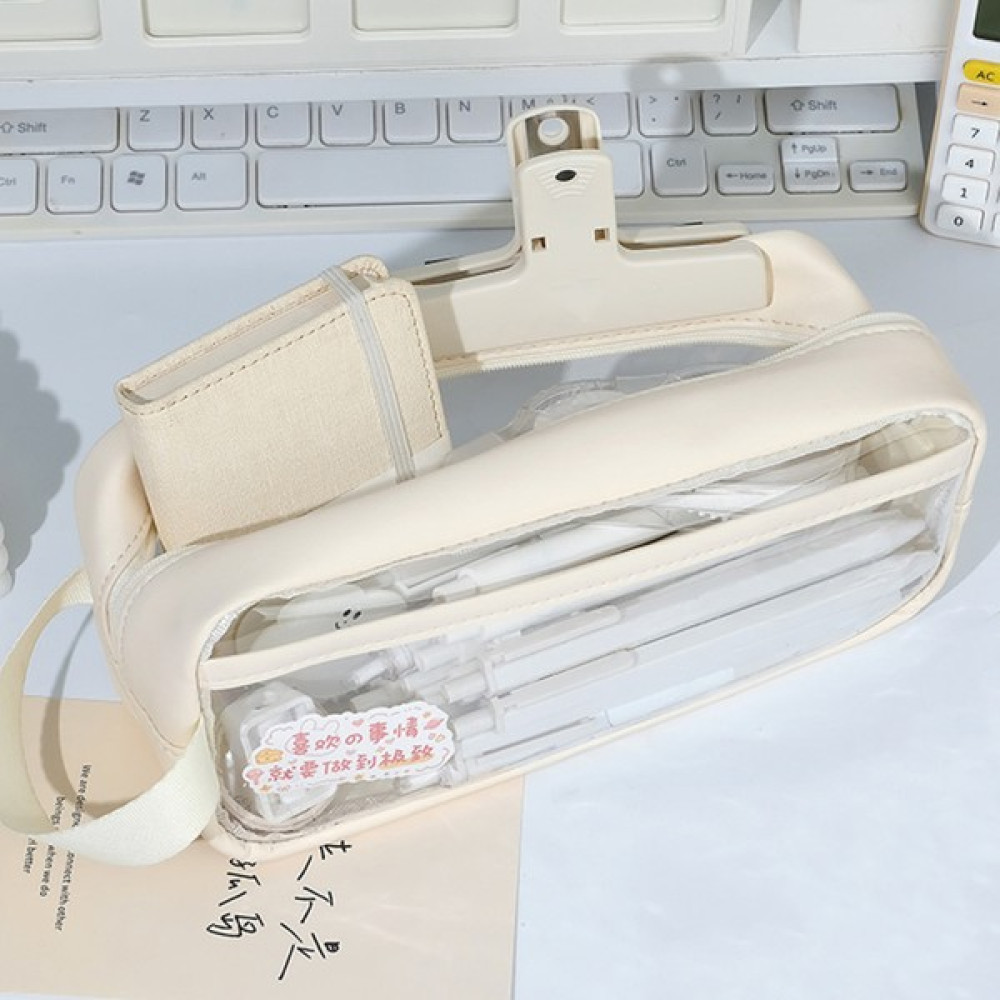 Shanxiu Store Sevimli Stil Kalem Kutusu Çantası Büyük Kapasiteli Şeffaf Kalem Çantası (Yurt Dışından) - Beyaz - 21*9*7cm Kalemlik (Kalem Kutusu) Fiyatı