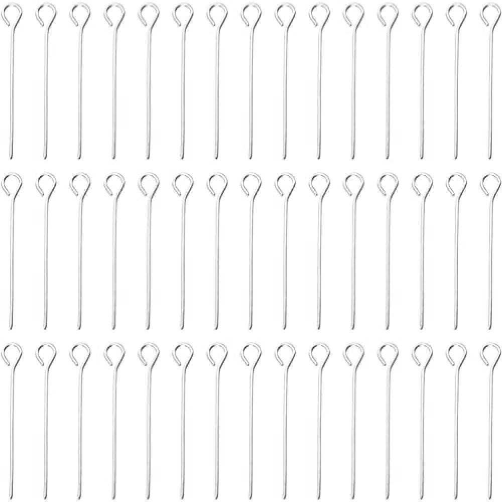 Shapenty 200PCS Mini Metal Wire Eyepins Beading Small Open Eye Head Pins Needles Bulk for DIY Craft Bead Earring Pendant Necklace Bracelet Jewelry Charm Finding Making (24mm/1Inch, Silver)
