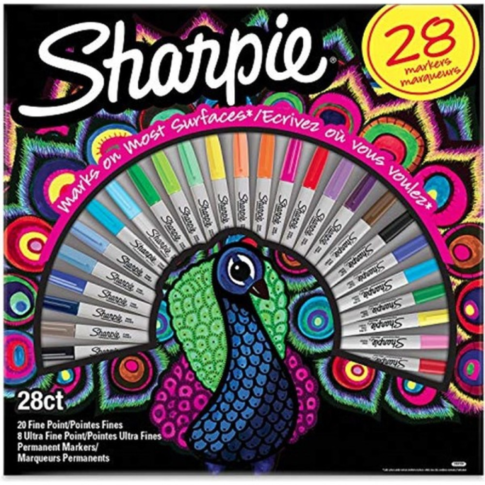 Sharpie Fine Permanent Markör, 28'li Tavus Kuşu Kutu Keçe Uçlu Kalem Fiyatı